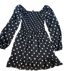 Polka Dot Kids Dress - Black and White art class girls size 8